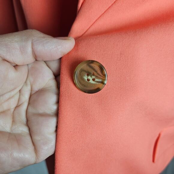 Vince Camuto Blazer Womens 20W Coral Single Button Lined Career Jacket Preppy - Picture 4 of 11